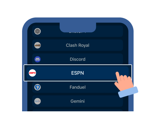 Select the service of your choice from the dropdown list